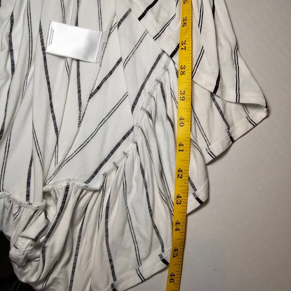 Express Striped High Low Strappy Dress Ruffle Detail Cutout Boho White Summer M - Picture 10 of 13